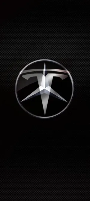 A Silver Logo On A Black Background Wallpaper