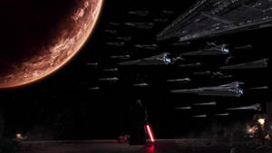 A Sith Lord Roaming In Outer Space Wallpaper