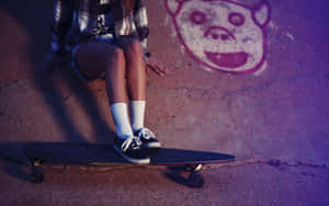 A Skater Taking On The Street Wallpaper