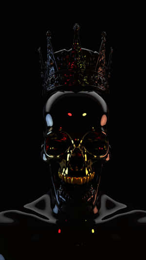 A Skull With A Crown On His Head Wallpaper