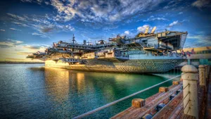 A Skyline Of A City Lit Up With 4k Ultra Hd Hdr. Wallpaper