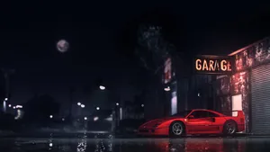 A Sleek And Stylish Ferrari At The Ready Wallpaper