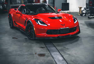 A Sleek Chevrolet Corvette Z06 Showcasing Its Elegant Design And Unmatched Performance Wallpaper