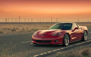 A Sleek Chevrolet Corvette Zr1 In Dynamic Action Wallpaper