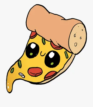 A Slice Of Pizza With Eyes And A Smile Wallpaper