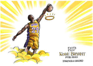 A Smiling Cartoon Image Of The Legendary Kobe Bryant Wallpaper