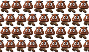 A Smiling Goomba From Super Mario Games Wallpaper