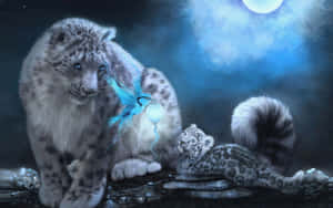 A Snow Leopard In Its Natural Habitat. Wallpaper