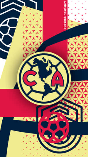 A Soccer Ball With A Red, Yellow And Blue Background Wallpaper