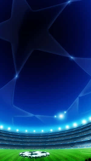 A Soccer Stadium With Stars And Lights Wallpaper