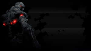 A Soldier Faces A Cybernetic Enemy In Crysis Wallpaper