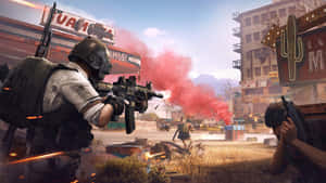 A Soldier Is Shooting At A City Wallpaper