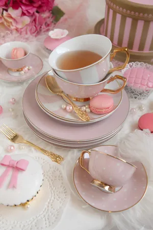 A Soothing Cup Of Pink Tea Wallpaper