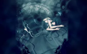 A Sorrowful Yet Captivating Anime Portrait. Wallpaper