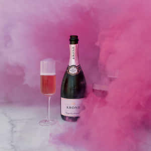 A Sparkling Celebration With Pink Champagne Wallpaper