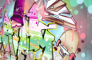 A Spectacular Graffiti Artwork Featuring Pastel Shades. Wallpaper