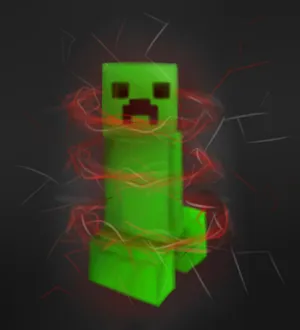 A Spectacular View Of A Charged Creeper From Minecraft Wallpaper