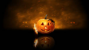 A Spooky, But Fun Pumpkin Decoration For Halloween Wallpaper