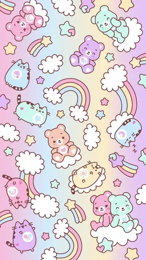 A Sprinkle Of Joy And Good Vibes - A Cute Rainbow Of Pastels. Wallpaper