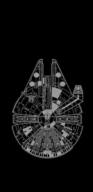 A Star Wars Millennium Falcon In Black And White Wallpaper