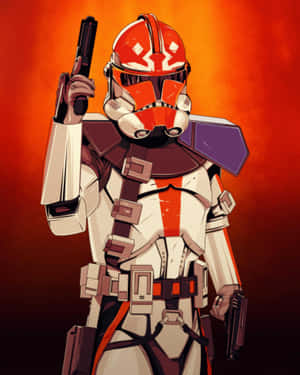 A Star Wars Trooper Holding A Gun Wallpaper