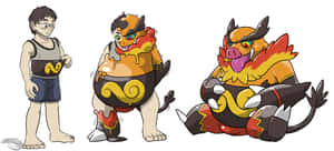 A Story Art Featuring Emboar Wallpaper