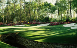 A Stunning Aerial Of Augusta National Golf Course In Sunny Georgia Wallpaper