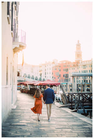 A Stunning Aerial View Of A Romantic Italian City Wallpaper