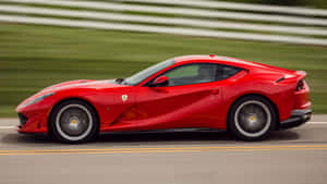 A Stunning And Powerful Ferrari 812 Superfast In Action Wallpaper