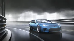 A Stunning Black Lexus Lfa Sports Car On The Open Road Wallpaper