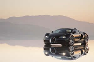 A Stunning Bugatti Veyron In Motion At Top Speed Wallpaper