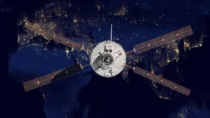 A Stunning Depiction Of Space Debris Orbiting Earth Wallpaper