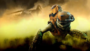 A Stunning Display Of The Halo Covenant Forces Wallpaper