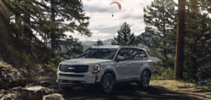 A Stunning Kia Telluride On Picturesque Backdrop Wallpaper