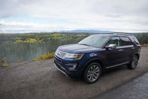 A Stunning Red Ford Explorer In The Wild Wallpaper