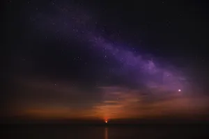 A Stunning Sunrise With A Bright Horizon Wallpaper