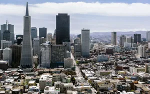 A Stunning Top View Panorama Of San Francisco Skyscrapers Wallpaper