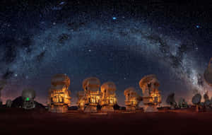 A Stunning View Of A Radio Telescope In Action Wallpaper