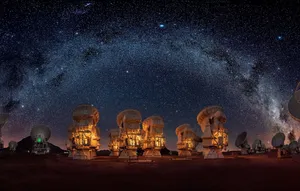 A Stunning View Of A Radio Telescope In Action Wallpaper