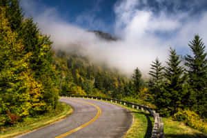 A Stunning View Of Rolling Hills Along The Blue Ridge Parkway Wallpaper