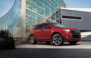 A Stunning White Ford Edge Suv Wallpaper