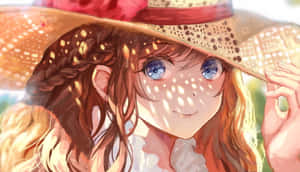 A Stylish Beach Hat On A Tropical Beach Wallpaper