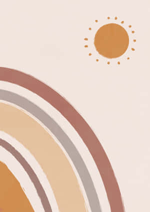 A Sun And A Sunray In A Beige Background Wallpaper