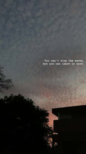 A Sunset With A Quote On The Sky Wallpaper