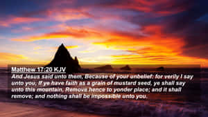 A Sunset With The Words Luke 22:41 Wallpaper