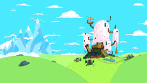 A Surreal Landscape Full Of Adventure In The World Of Adventure Time Wallpaper