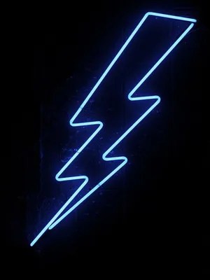 A Surreal Lightning Bolt Illuminated In Neon Blue Wallpaper