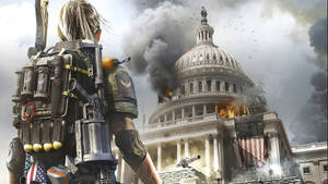 “a Symbol Of Despair: The White House Burns In The Division 2” Wallpaper