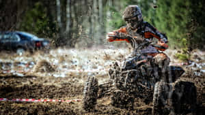 A T V Mud Race Action Wallpaper