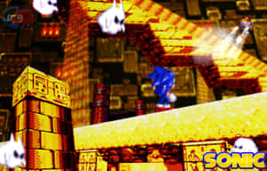 A Thrilling Adventure In Sonic Sandopolis Zone Wallpaper